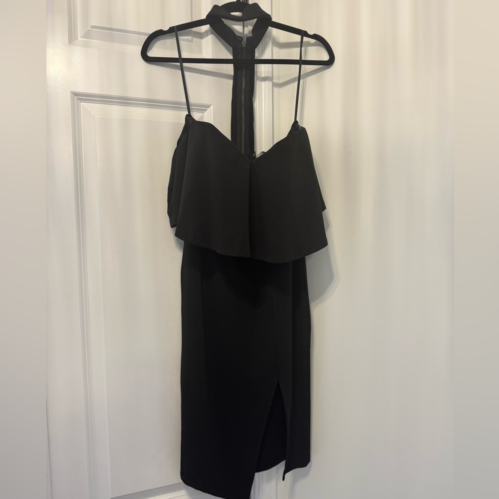 Akira Black off shoulder with neck choker dress